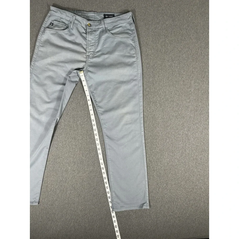 AG Adriano Goldschmied Everett Slim Straight Pants Mens 32x32 Gray Chino Italy